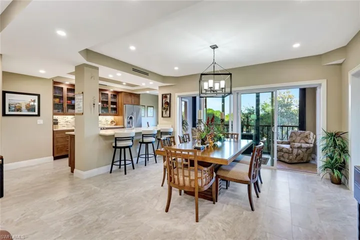 Renovated condo has a spacious feel with view to surrounding Interlachen grounds.