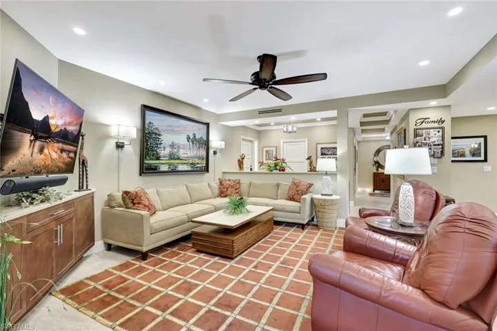 TV alcove with large screen tv fit for a crowd.