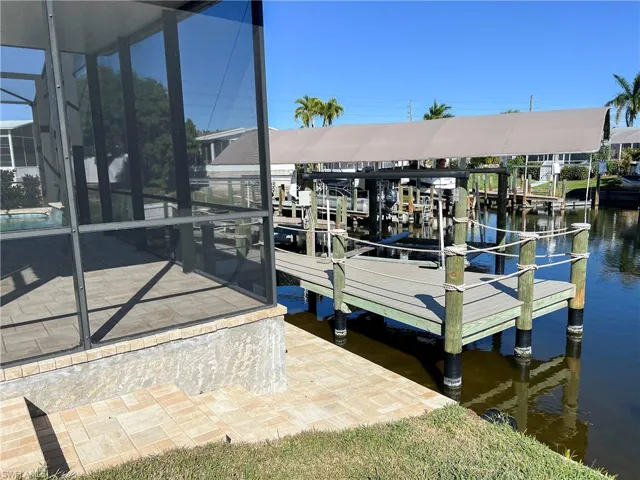 Side rear of walkway and dock