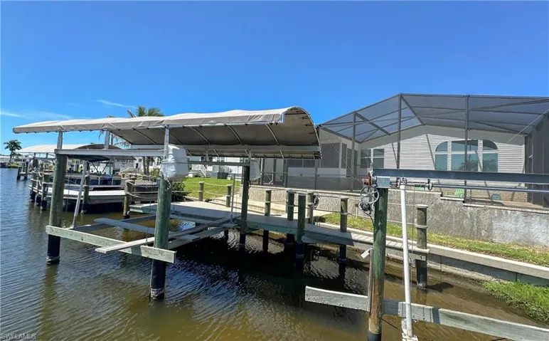New dock with lift and canopy