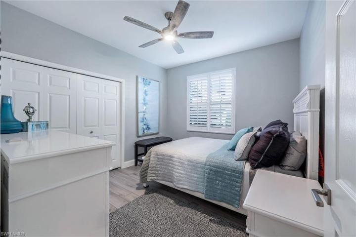 Spacious guest bedroom with custom closet!
