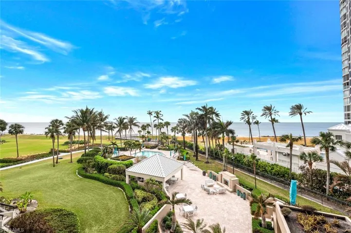 View from balcony overlooking amenities