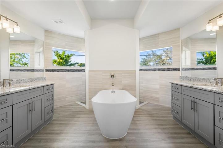 master bathroom, designer tub