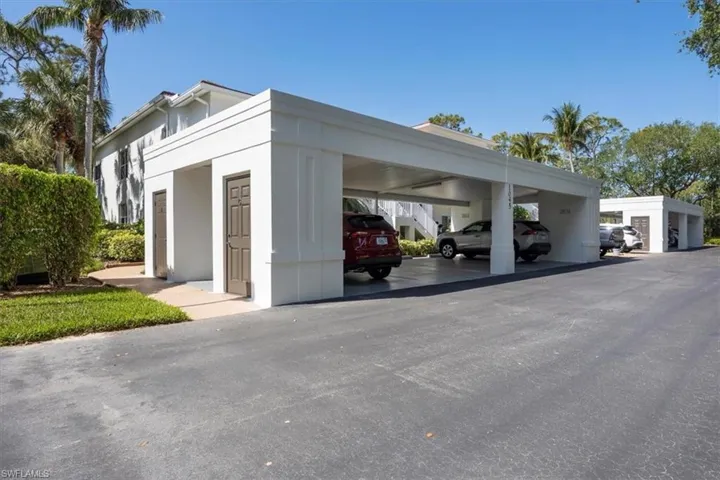 View of covered parking lot