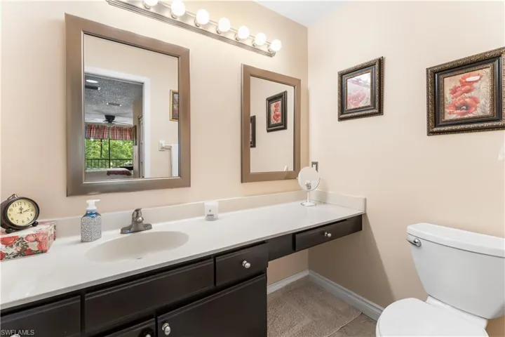 Master ensuite bath has single vanity and a walk in shower.
