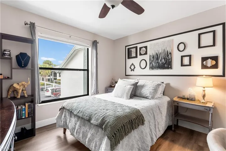 Nicely sized second bedroom has lots of natural light spilling in.