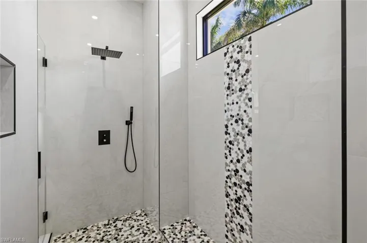 Bathroom with a stall shower