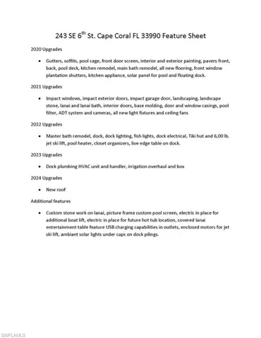 Refined feature sheet