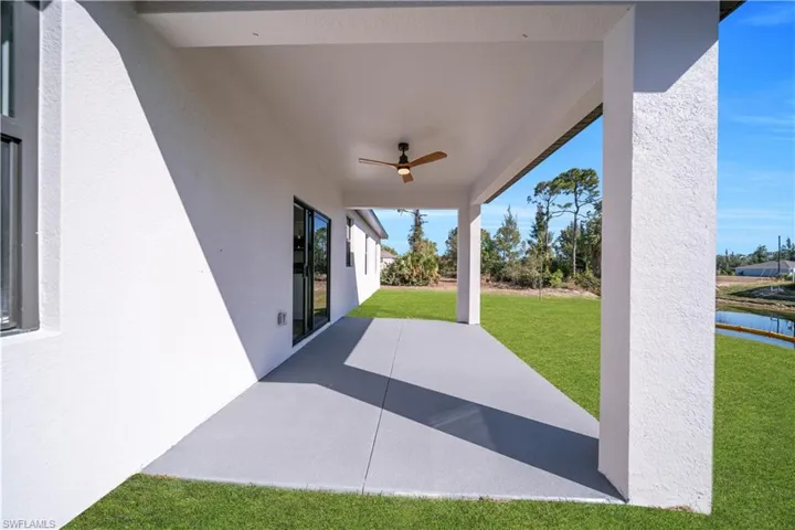 View of patio / terrace featuring a ceiling fan