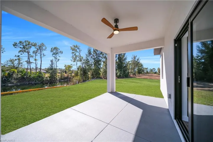 View of patio / terrace with a ceiling fan