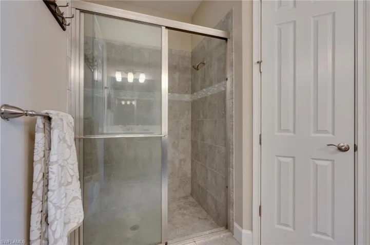 Bathroom with a stall shower