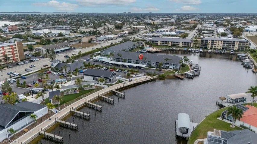 Bird's eye view of a large body of water