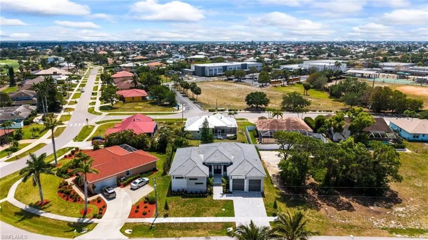 Aerial view of residential area