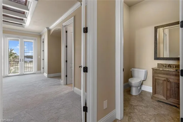 3rd bedroom with bath and powder room outside