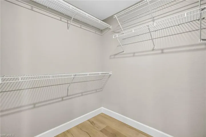 Spacious walk-in primary closet