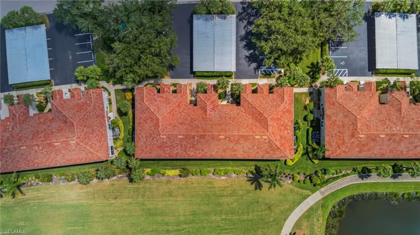 View of condo and carport from above