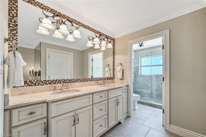 Double sink and a luxurious walk-in shower