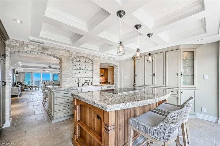 The kitchen balcony overlooks the bay