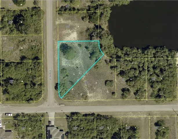 Aerial view of property's location featuring property parcel outlined