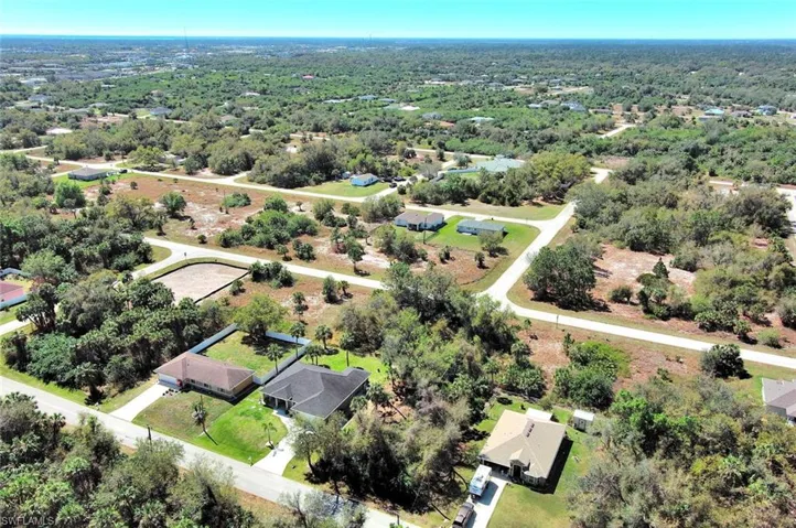Aerial view of residential area