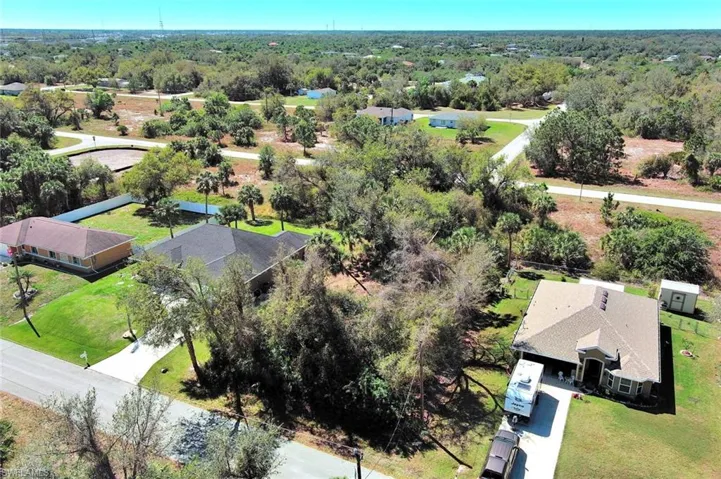 Aerial perspective of suburban area
