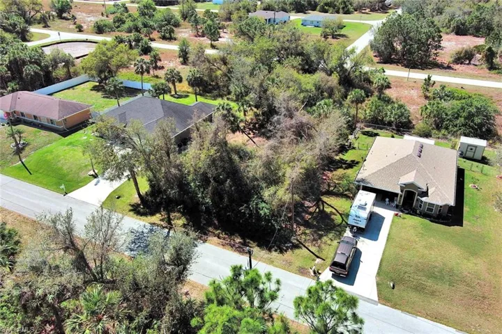 Aerial perspective of suburban area