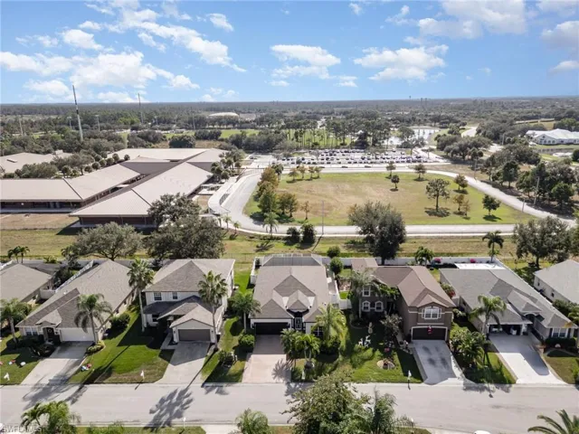 Aerial view of residential area