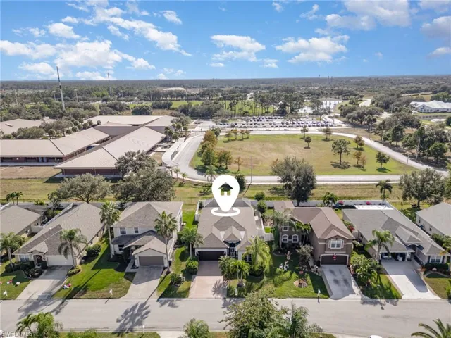 Aerial view of residential area