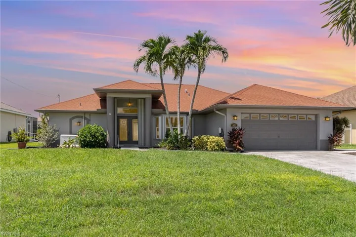 Twilight view of front of home
