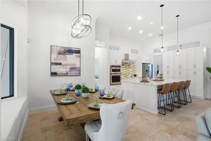 Another dining area is in the great room, and has a lovely window nook