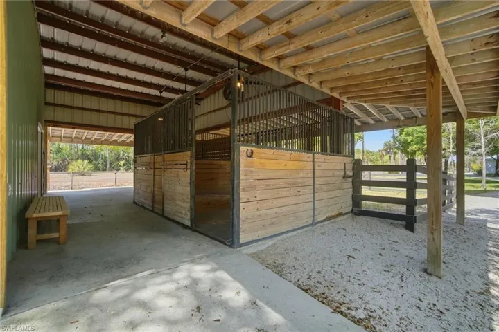 View of horse stall