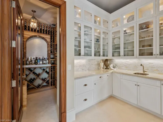 Temperature controlled wine room and butler's pantry