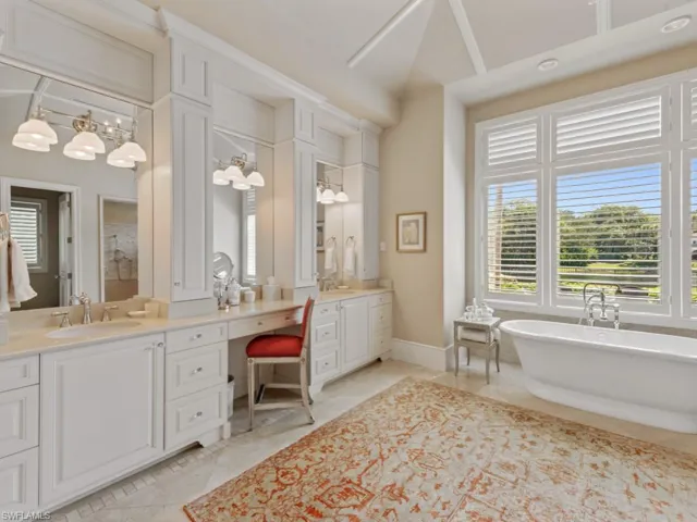 Primary bathroom with views