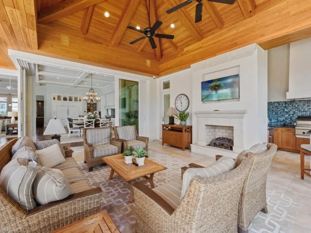 Lanai Living with fireplace