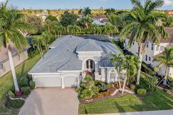 Aerial view of home - new tile roof (Dec 2025)
