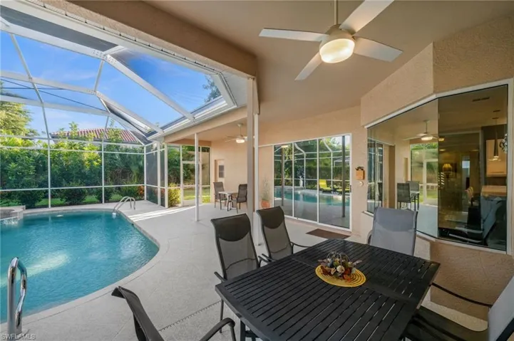 Swimming pool featuring outdoor dining area