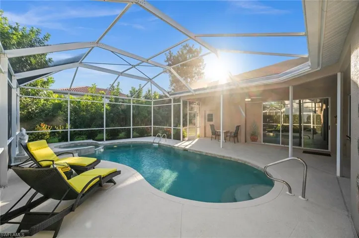 View of pool with spa