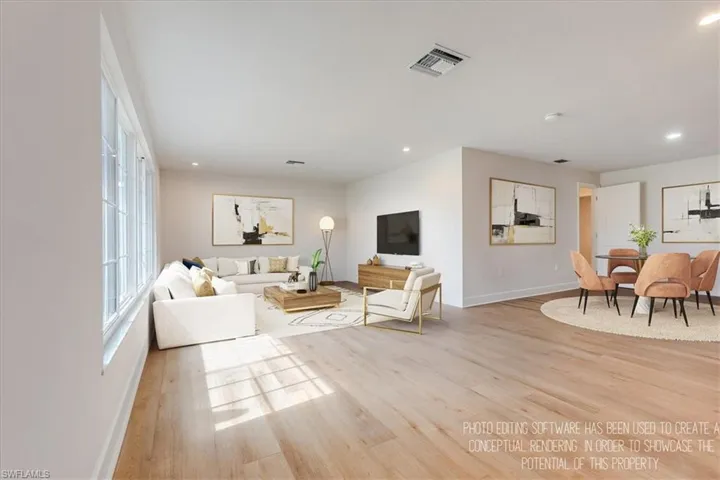 Living/Dining Virtually Staged