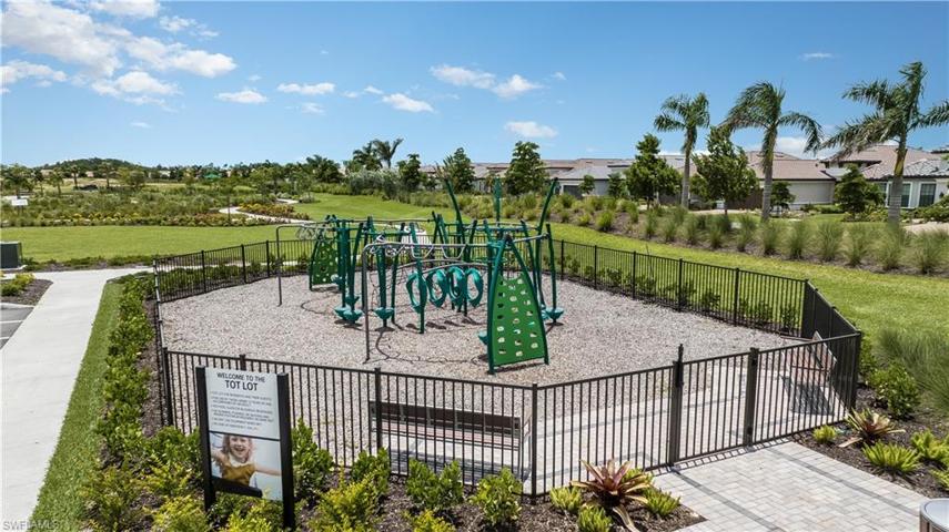 Play area with nearby bark park