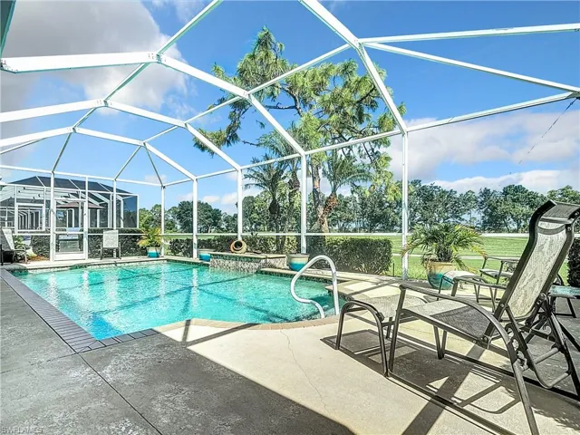 View of swimming pool and patio