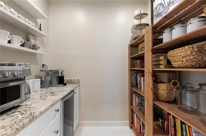 walk in pantry & coffee bar