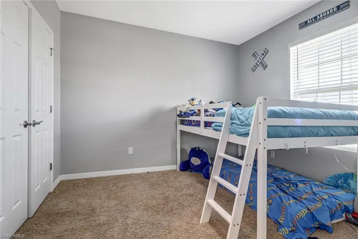 Bedroom with carpet floors