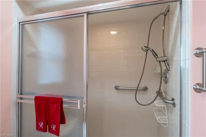 Main bathroom with a walk in shower
