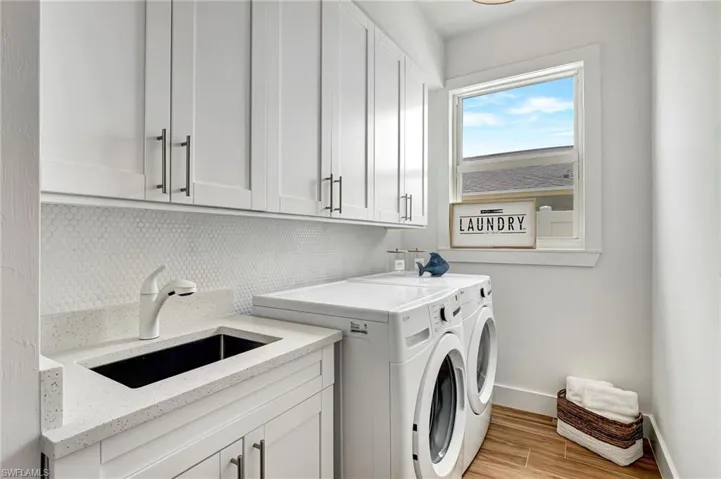 Laundry room with custom cabinetry