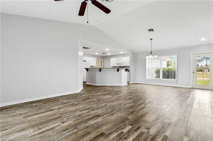 Consistent flooring throughout the home