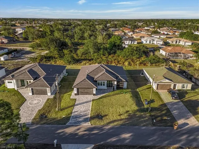 Aerial perspective of suburban area