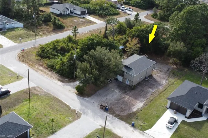 Aerial view of residential area