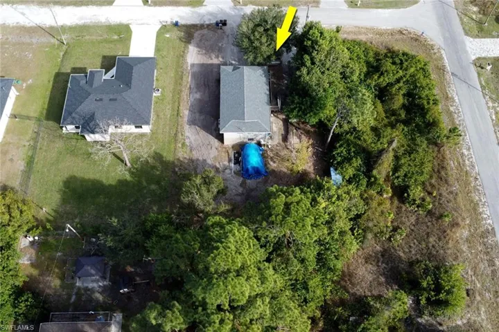 Aerial view of residential area
