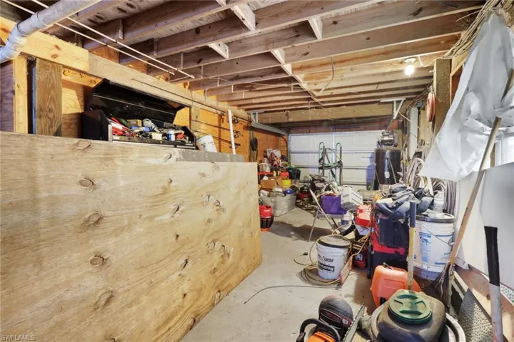 Basement featuring a garage