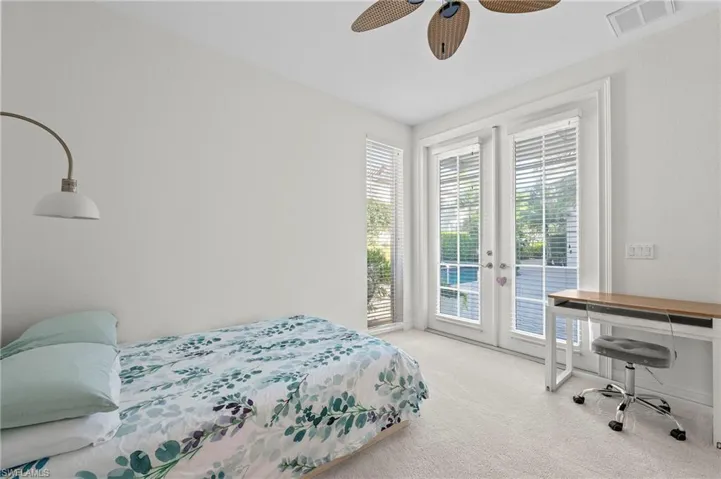 Bedroom 2 w/French Doors to Courtyard